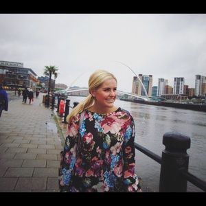 Light floral sweater